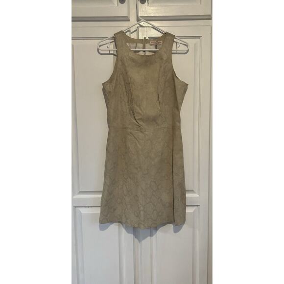 NWT Rebecca Taylor Size 8 100% Pig Leather Python Print Dress Cream Party - Picture 2 of 16